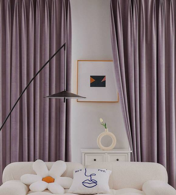 115 Colors, E43-19 A Pair Of Plum Curtains , Living Room Curtains, Velvet Drapery Panels, Bedroom Custom Made - image 1