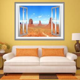 Desert Southwest Mountain Scene Window Mural Wall Art Decal - Vwaq Gj99