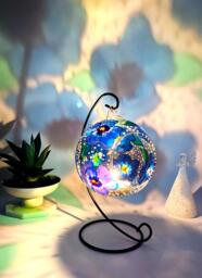 Hand Painted Pansy Glass Tealight Holder Unique Floral Home Decor
