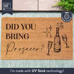 Holiday Cheers Prosecco Doormat - Festive Home Decor Cheerful Christmas Vibes For Charm To Your Entryway - thumbnail 1