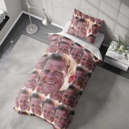 Funny Personalised Custom Made Photo Upload Collage Kids Single Size Bed Duvet Cover + Pillowcase Option Set His Her Decoration - thumbnail 1