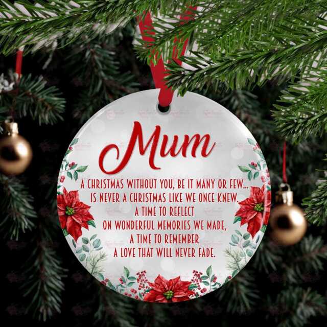 Personalised Christmas Decoration - Mum in Heaven Memory Bauble Stocking Filler Eve Box