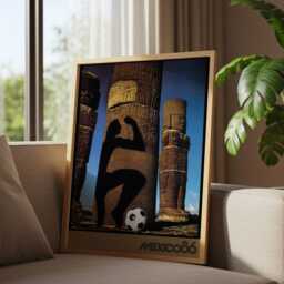 Mexico 1986 Football World Cup Poster - Vintage Art Reproduction - thumbnail 2
