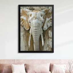 Elephant Abstract Oil Painting Framed Print & Canvas Portrait Wall Art Poster Home Decor Interior Wild Animal Lover Gift - thumbnail 4