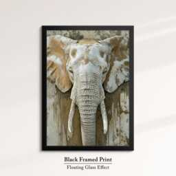 Elephant Abstract Oil Painting Framed Print & Canvas Portrait Wall Art Poster Home Decor Interior Wild Animal Lover Gift - thumbnail 2