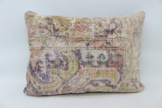 Vintage Turkish Kilim Pillow Cover, Handmade Wool Rug Cushion, 24x30 - image 1