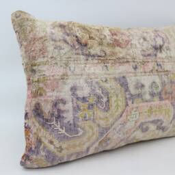 Vintage Turkish Kilim Pillow Cover, Handmade Wool Rug Cushion, 24x30 - thumbnail 3