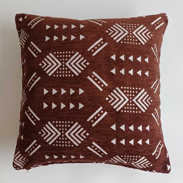 Moroccan Velvet Cushion Cover, Handmade Brocade Deep Brown Pillow Case, Decorative 20''x20''/50x50 cm - image 1