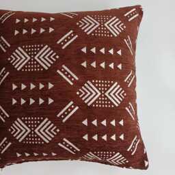 Moroccan Velvet Cushion Cover, Handmade Brocade Deep Brown Pillow Case, Decorative 20''x20''/50x50 cm - thumbnail 2