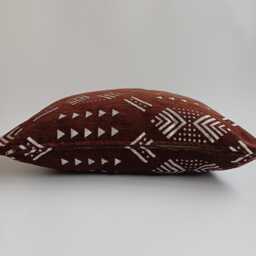 Moroccan Velvet Cushion Cover, Handmade Brocade Deep Brown Pillow Case, Decorative 20''x20''/50x50 cm - thumbnail 3