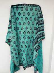 Handmade Vintage Reversible Kantha Quilt Patchwork Block Print Cotton Boho Bedspread - thumbnail 1