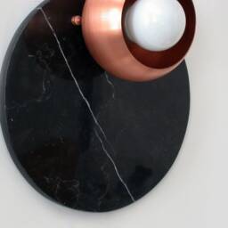 Copper & Black Veined Marble Flush Mount Vanity Sconce Light Kitchen Wall Fixture Lighting - thumbnail 4