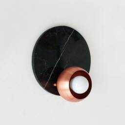 Copper & Black Veined Marble Flush Mount Vanity Sconce Light Kitchen Wall Fixture Lighting - thumbnail 3