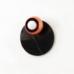 Copper & Black Veined Marble Flush Mount Vanity Sconce Light Kitchen Wall Fixture Lighting - thumbnail 2