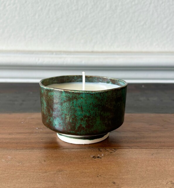 Hand-Poured 4Oz Scented Soy Candle in Handmade Ceramic Vessel - Various Scent Options