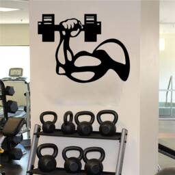 Fitness Wall Decal Gym Workout, Motivational Quote Decor T722 - thumbnail 1
