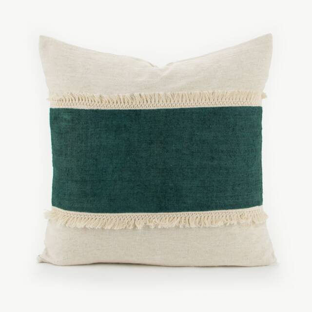 Raw Hemp Fabric Throw Cushion Pillow 20x20 - image 1