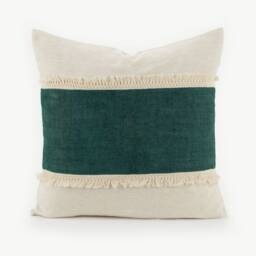 Raw Hemp Fabric Throw Cushion Pillow 20x20 - thumbnail 4