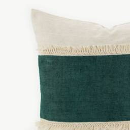 Raw Hemp Fabric Throw Cushion Pillow 20x20 - thumbnail 2