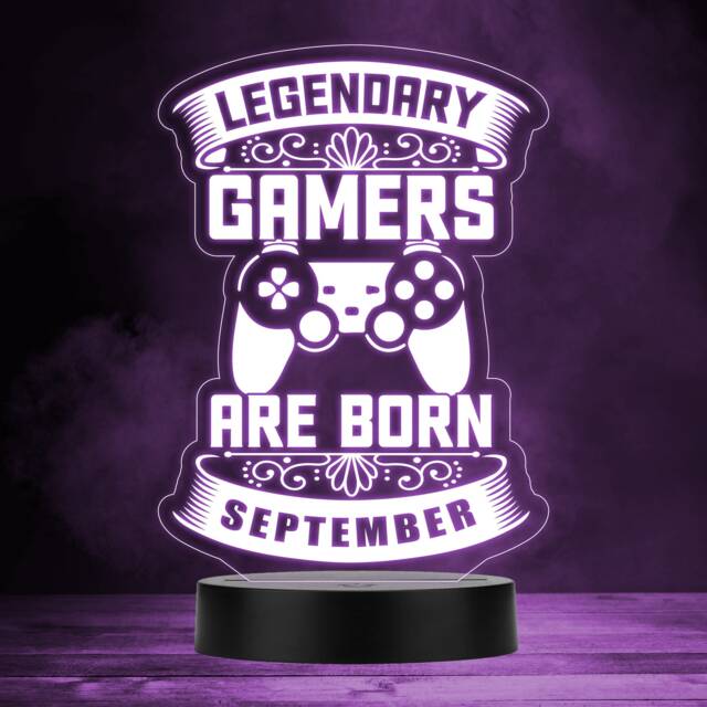Video Gaming Gamers Birthday September Personalised Gift Rgb Night Light - Bedroom Lamp - image 1