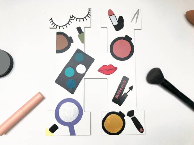 Hand-Painted Makeup Letters, Vanity Decor, Beauty Wall Art - image 1
