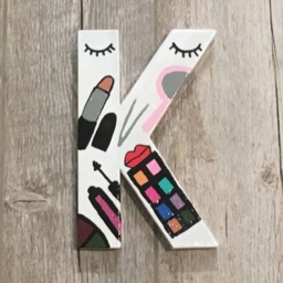 Hand-Painted Makeup Letters, Vanity Decor, Beauty Wall Art - thumbnail 4