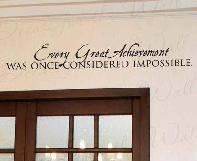 Every Great Was Once Impossible Office Inspirational Adhesive Vinyl Quote Saying Wall Decal Lettering Decoration Sticker Decor Art Mural J68 - image 1