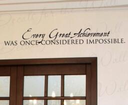 Every Great Was Once Impossible Office Inspirational Adhesive Vinyl Quote Saying Wall Decal Lettering Decoration Sticker Decor Art Mural J68 - thumbnail 1