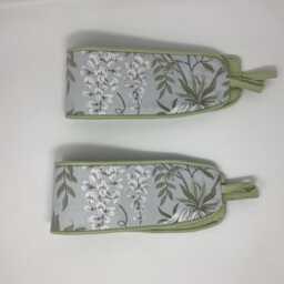 Laura Ashley Parterre Sage Handmade Pair Of Curtain Tie Backs Piped Hedgerow Green - thumbnail 3