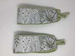 Laura Ashley Parterre Sage Handmade Pair Of Curtain Tie Backs Piped Hedgerow Green