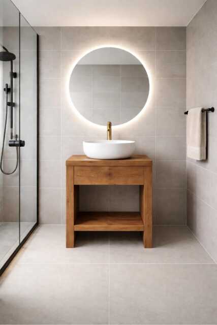 Chunky Wash Stand Bathroom Vanity Unit - Solid Beam Wooden Rustic Furniture Sink Vanities Handcrafted - image 1