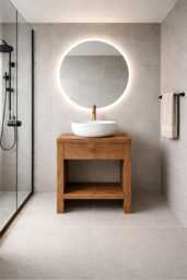 Chunky Wash Stand Bathroom Vanity Unit - Solid Beam Wooden Rustic Furniture Sink Vanities Handcrafted - thumbnail 1