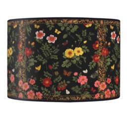 Vintage Floral Lampshade, Black Paper Shade, Retro Style - thumbnail 3