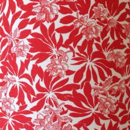 Lampshade Red, White, Floral Drum Lampshade, Modern Girl Chandelier, Boho Lampshade - thumbnail 2