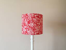 Lampshade Red, White, Floral Drum Lampshade, Modern Girl Chandelier, Boho Lampshade