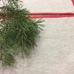 Handmade Linen Christmas Tree Skirt Rustic Burlap Decor - thumbnail 3