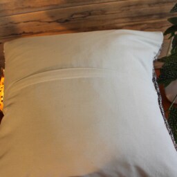 50cm Vintage Kilim Cushion Cover Handwoven - Goat Hair/Wool/Linen Village Weave - thumbnail 4