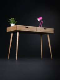 Mid Century Modern Oak Desk, Custom Size, Solid Wood Bureau