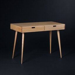 Mid Century Modern Oak Desk, Custom Size, Solid Wood Bureau - thumbnail 2