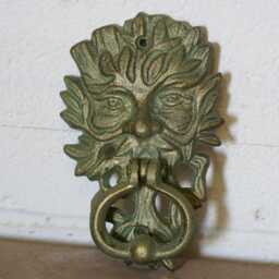 Cast Iron Green Man Door Knocker Antique Style Home Garden Outdoor Ornament - thumbnail 1