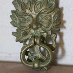 Cast Iron Green Man Door Knocker Antique Style Home Garden Outdoor Ornament - thumbnail 2