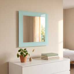 Modern Frosted Edge Square Wall Mirror - 40x40cm Bathroom Vanity Glass Home D??cor - thumbnail 4