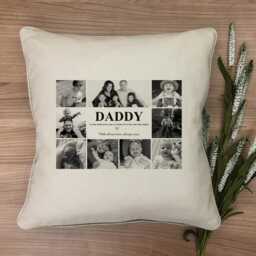 Personalised Photo Collage Cushion For Dad - Custom Memory Pillow, Father's Day Gift - thumbnail 2