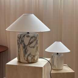 Wabi-Sabi Desk Light, Decorative Table Lamp, Living Room Calacatta Gold Marble - thumbnail 3
