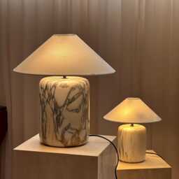 Wabi-Sabi Desk Light, Decorative Table Lamp, Living Room Calacatta Gold Marble - thumbnail 2