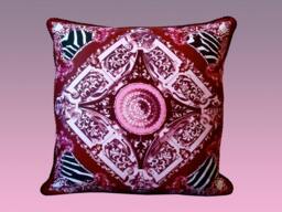 Victoria Pillow - Pink/Burgundy - thumbnail 1