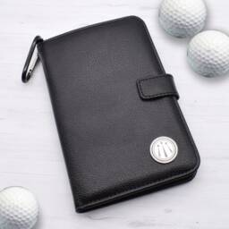 Awen Inspiration Design - Personalised Leatherette Golf Organiser Complete With Divot Repairer, Marker, Tees, Scorecard & Pencils