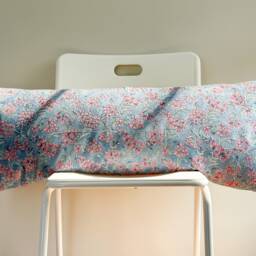 Floral Lumbar Pillow Cover Indian Block Print, Natural Dyed Batik - thumbnail 2