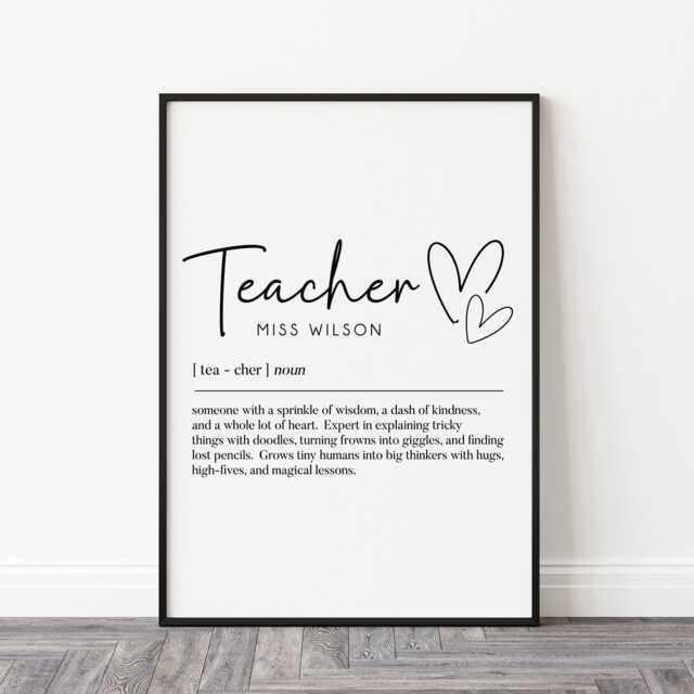 Personalised Teacher Print - Thank You Gift Gifts For End Of Year Gift, Present - image 1