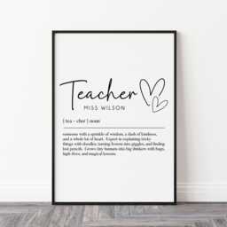 Personalised Teacher Print - Thank You Gift Gifts For End Of Year Gift, Present - thumbnail 1